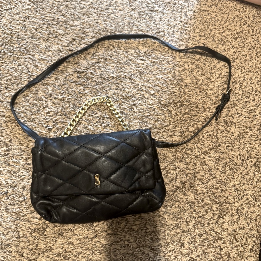 Steve Madden Black Quilted Crossbody/Shoulder Bag - Picture 1 of 7